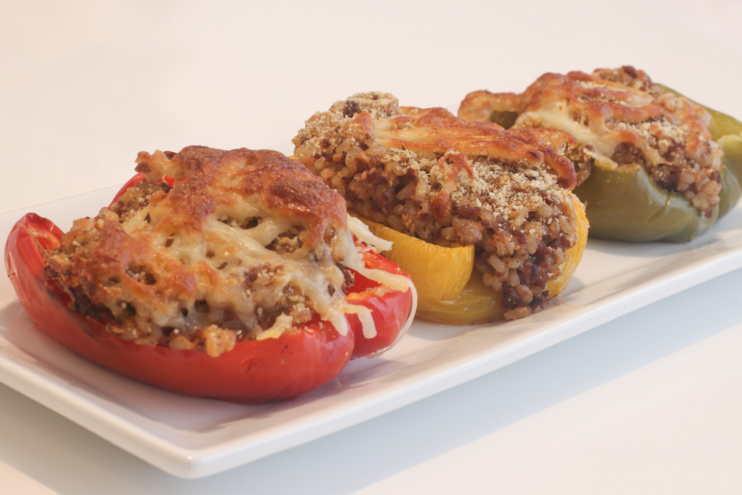Beef and Rice Stuffed Peppers | Two Dollar Eats