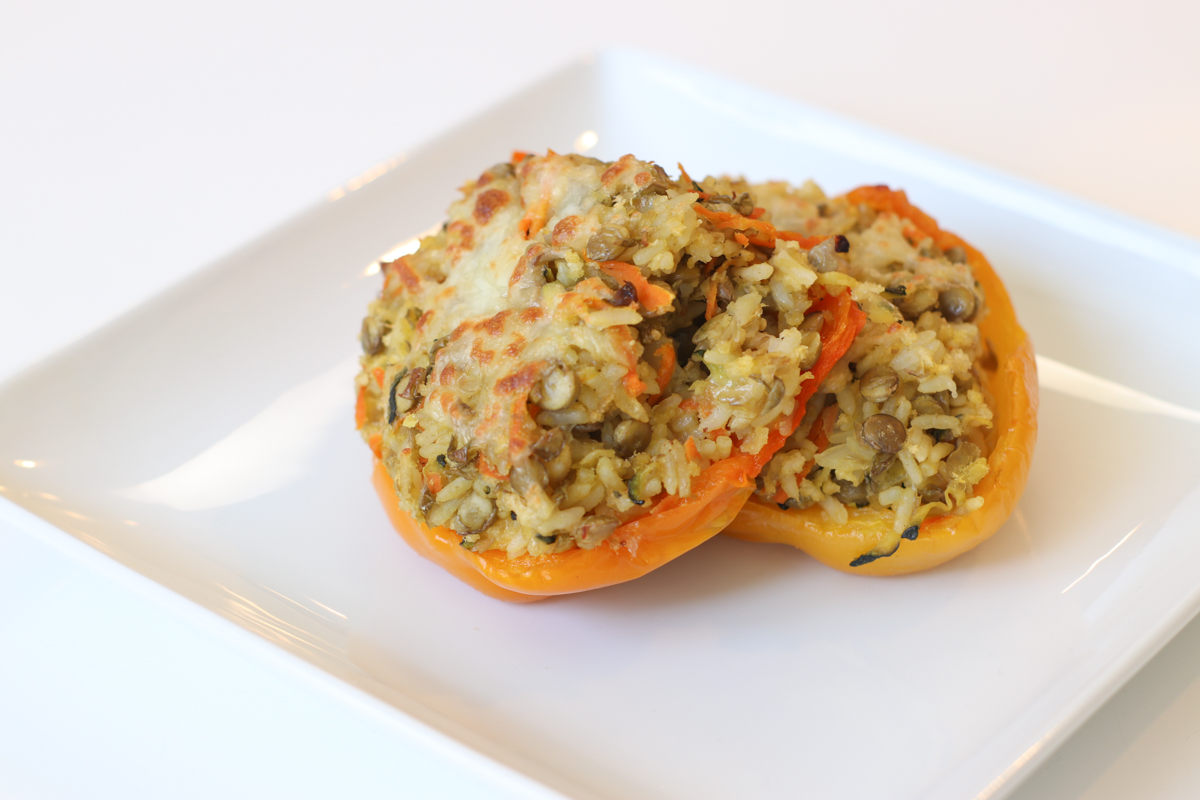 Lentil and Rice Stuffed Peppers